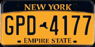 NY license plate GPD4177