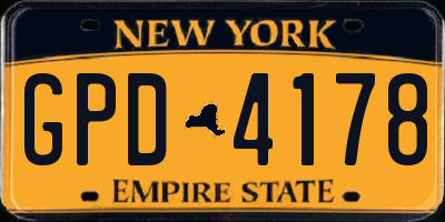 NY license plate GPD4178