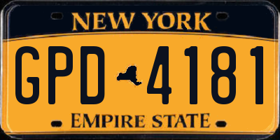 NY license plate GPD4181