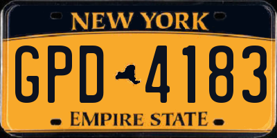 NY license plate GPD4183