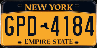 NY license plate GPD4184