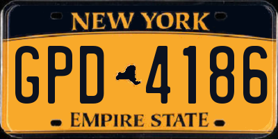NY license plate GPD4186