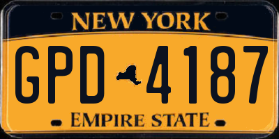 NY license plate GPD4187