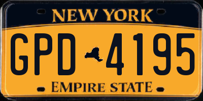 NY license plate GPD4195
