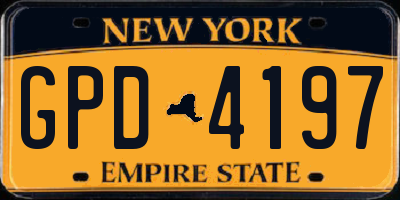 NY license plate GPD4197
