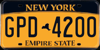 NY license plate GPD4200