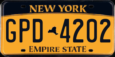 NY license plate GPD4202
