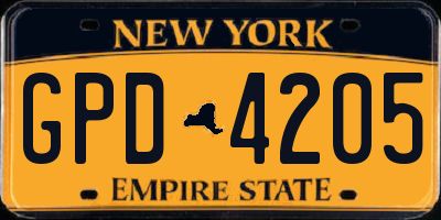 NY license plate GPD4205
