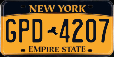 NY license plate GPD4207