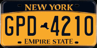 NY license plate GPD4210