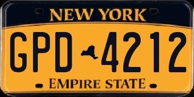 NY license plate GPD4212