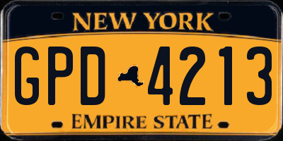 NY license plate GPD4213