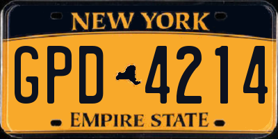NY license plate GPD4214