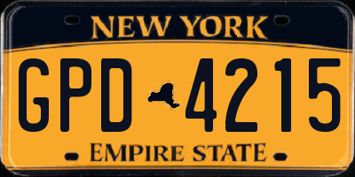 NY license plate GPD4215