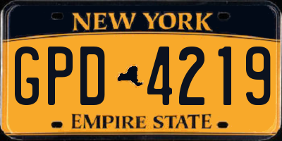 NY license plate GPD4219