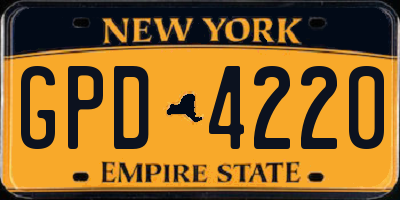 NY license plate GPD4220