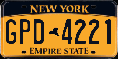 NY license plate GPD4221