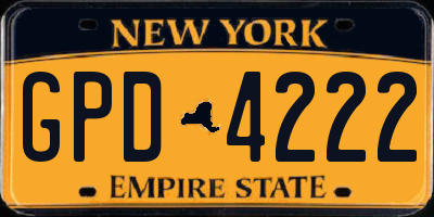 NY license plate GPD4222
