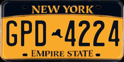 NY license plate GPD4224