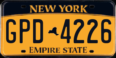 NY license plate GPD4226