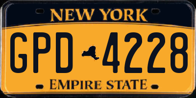 NY license plate GPD4228