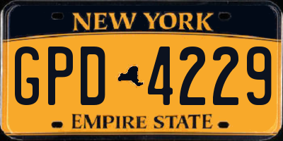 NY license plate GPD4229