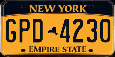 NY license plate GPD4230