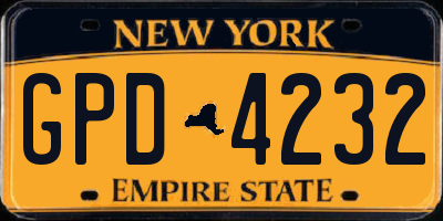 NY license plate GPD4232