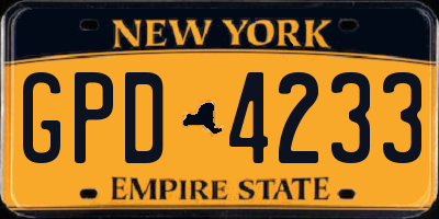 NY license plate GPD4233
