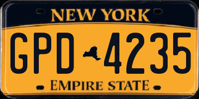 NY license plate GPD4235