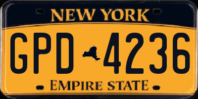 NY license plate GPD4236