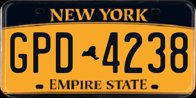 NY license plate GPD4238