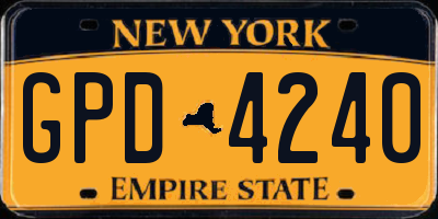NY license plate GPD4240