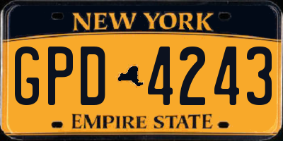 NY license plate GPD4243