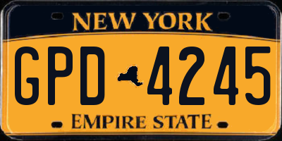 NY license plate GPD4245