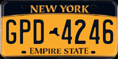 NY license plate GPD4246