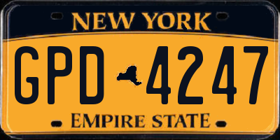 NY license plate GPD4247