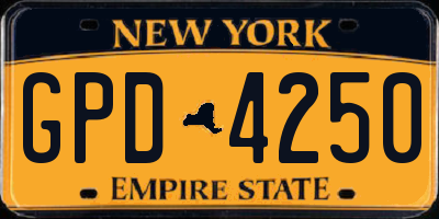 NY license plate GPD4250