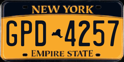 NY license plate GPD4257