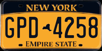 NY license plate GPD4258