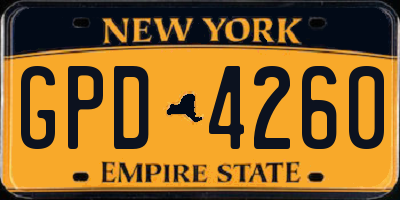 NY license plate GPD4260