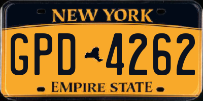 NY license plate GPD4262