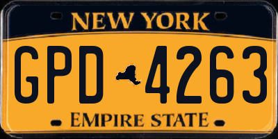 NY license plate GPD4263
