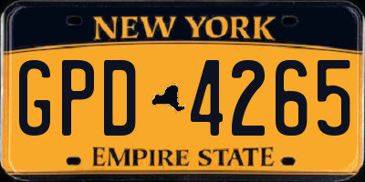 NY license plate GPD4265