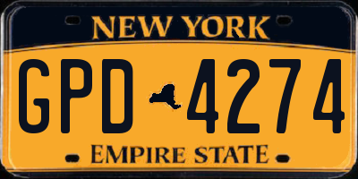 NY license plate GPD4274