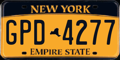 NY license plate GPD4277