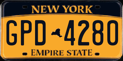 NY license plate GPD4280
