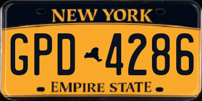 NY license plate GPD4286