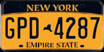NY license plate GPD4287
