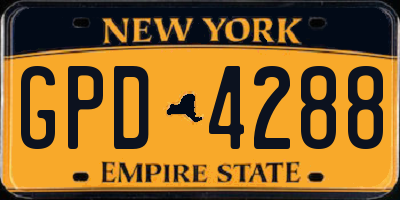 NY license plate GPD4288